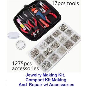 Jewelry Making Kit, Compact Jewelry Kit Making And  Repair w/ Accessories